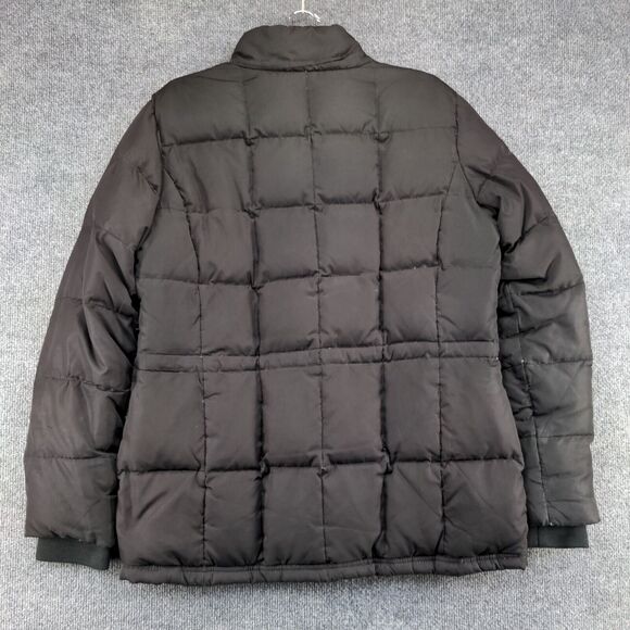 Route 66 Men's Puffer Jacket Black Medium Front Zip Long Sleeve Pocket Quilted - Picture 4 of 16